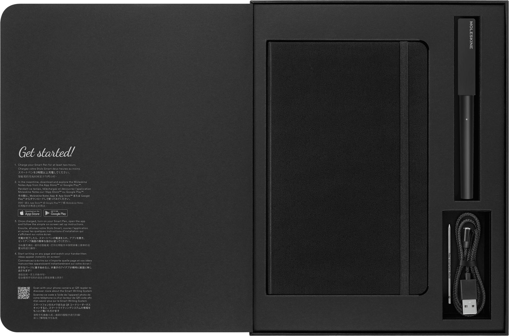 Moleskine Notizbuch – 135 × 210 mm – Liniert – 176 Seiten – 100 g/m² – Hardcover, Gummiband, Einstecktasche