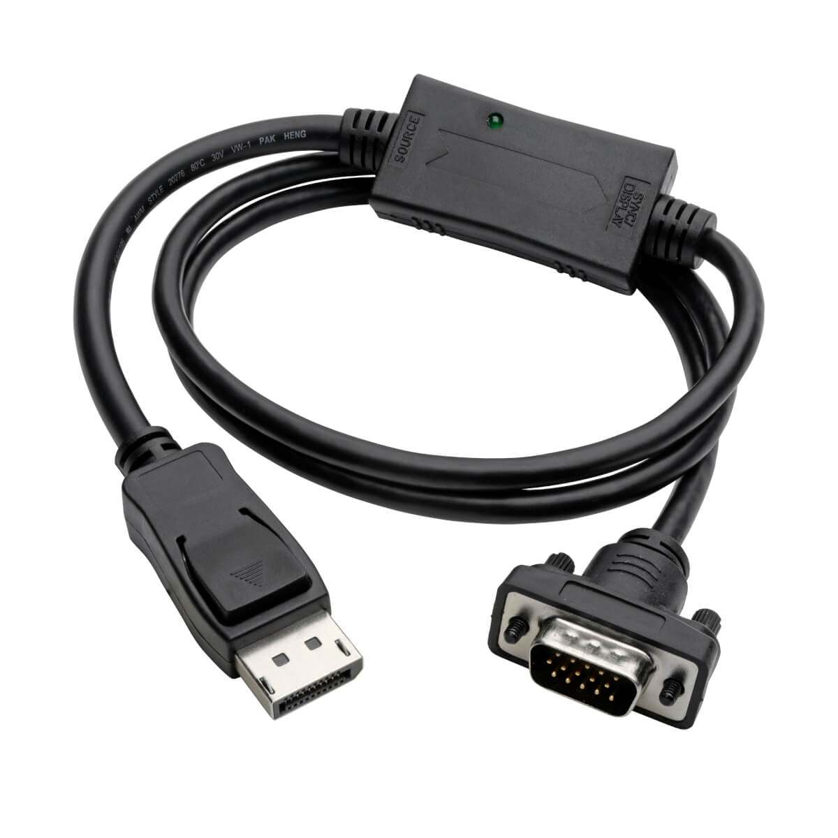 Tripp Lite P581-003-VGA-V2 Kabel DisplayPort zu VGA – 1920 × 1080, 0,91 m, DisplayPort 1.2, Aktiv, Schwarz