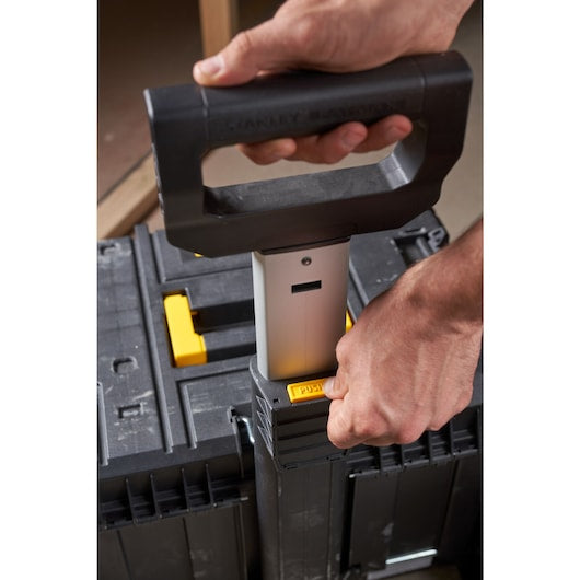 Stanley Werkzeugkasten FatMax TSTAK Mobile, 410 × 440 × 630 mm, schwarz, Teleskopgriff, 2 Rollen