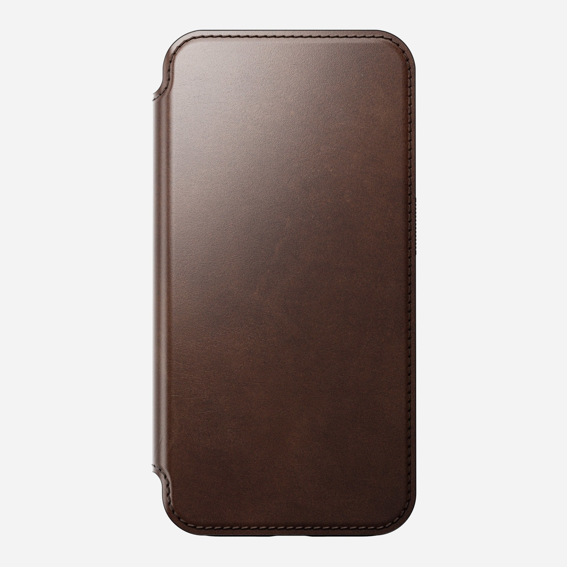 Nomad Booklet-Hülle Folio Modern – für Apple iPhone 15 Pro – Rostbraun – Horween Leder – mit Kartenfach