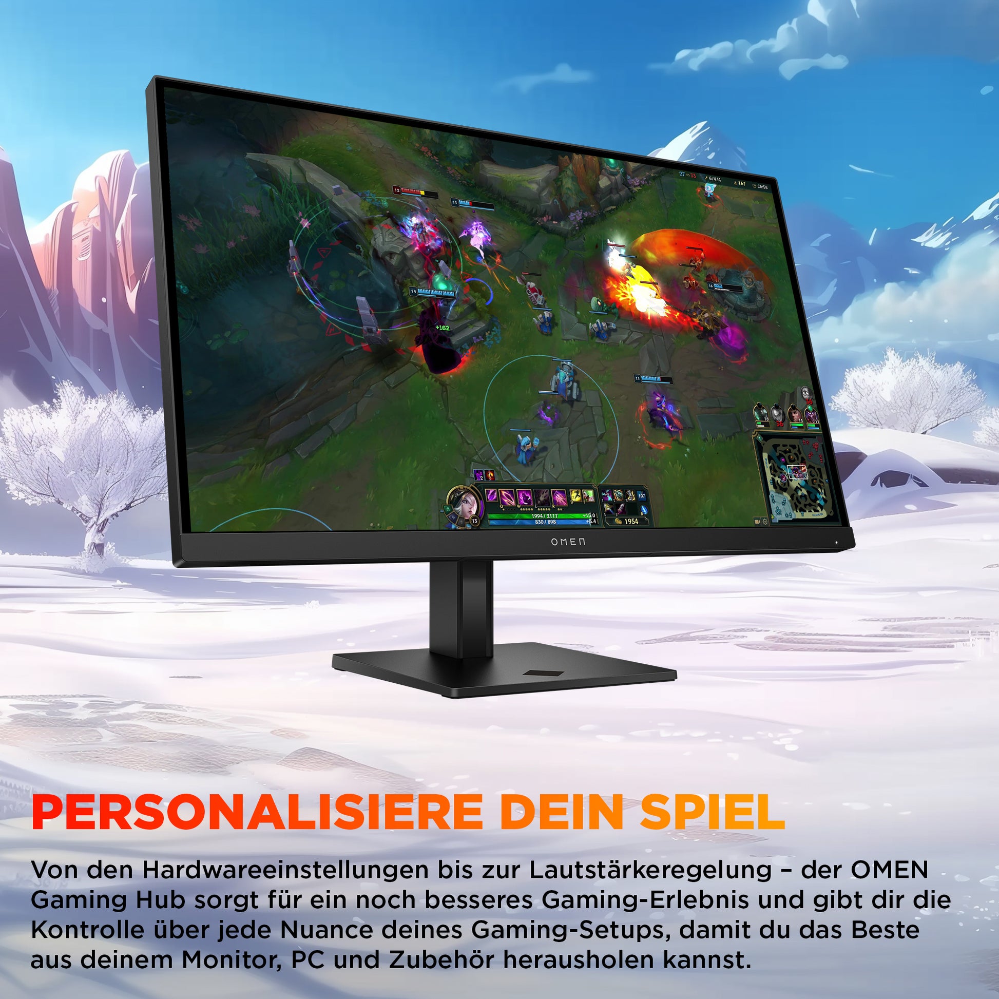 HP OMEN 27 – Monitor, 27" 2560 × 1440 (WQHD), LCD, 180 Hz, Schwarz