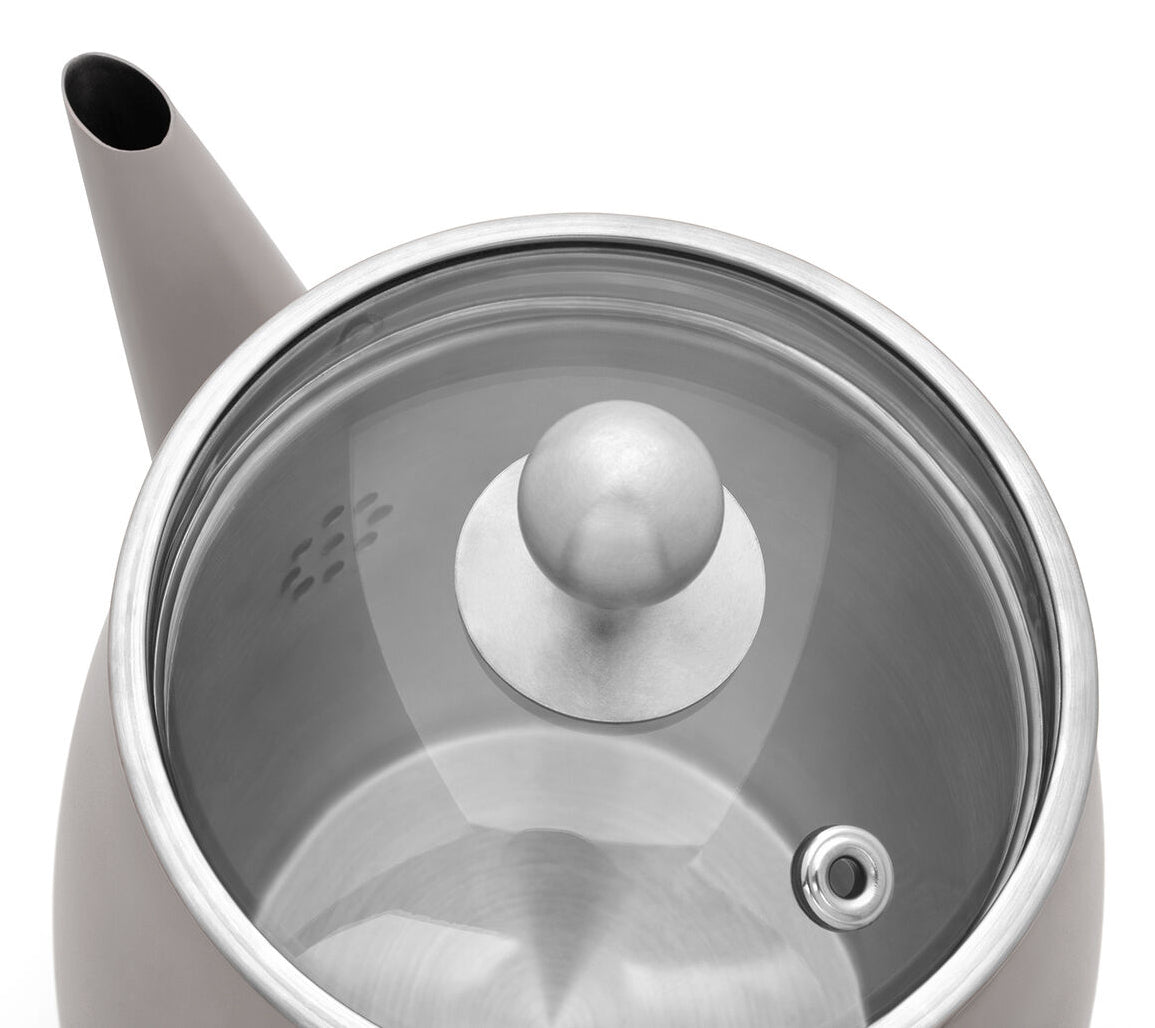 Bredemeijer Teekanne Duet – 1,1 l, 23,0 × 18,5 × 14,5 cm, Edelstahl, grau, abnehmbarer Deckel, Edelstahlfilter