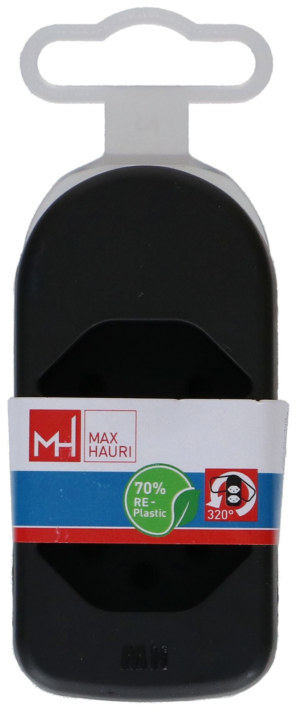 Max Hauri AG Max Hauri ADAPT 176504 Abzweigstecker T12 zu 2× T13 – 230–250 V, 10 A, 2-fach, drehbar 320°, Schwarz