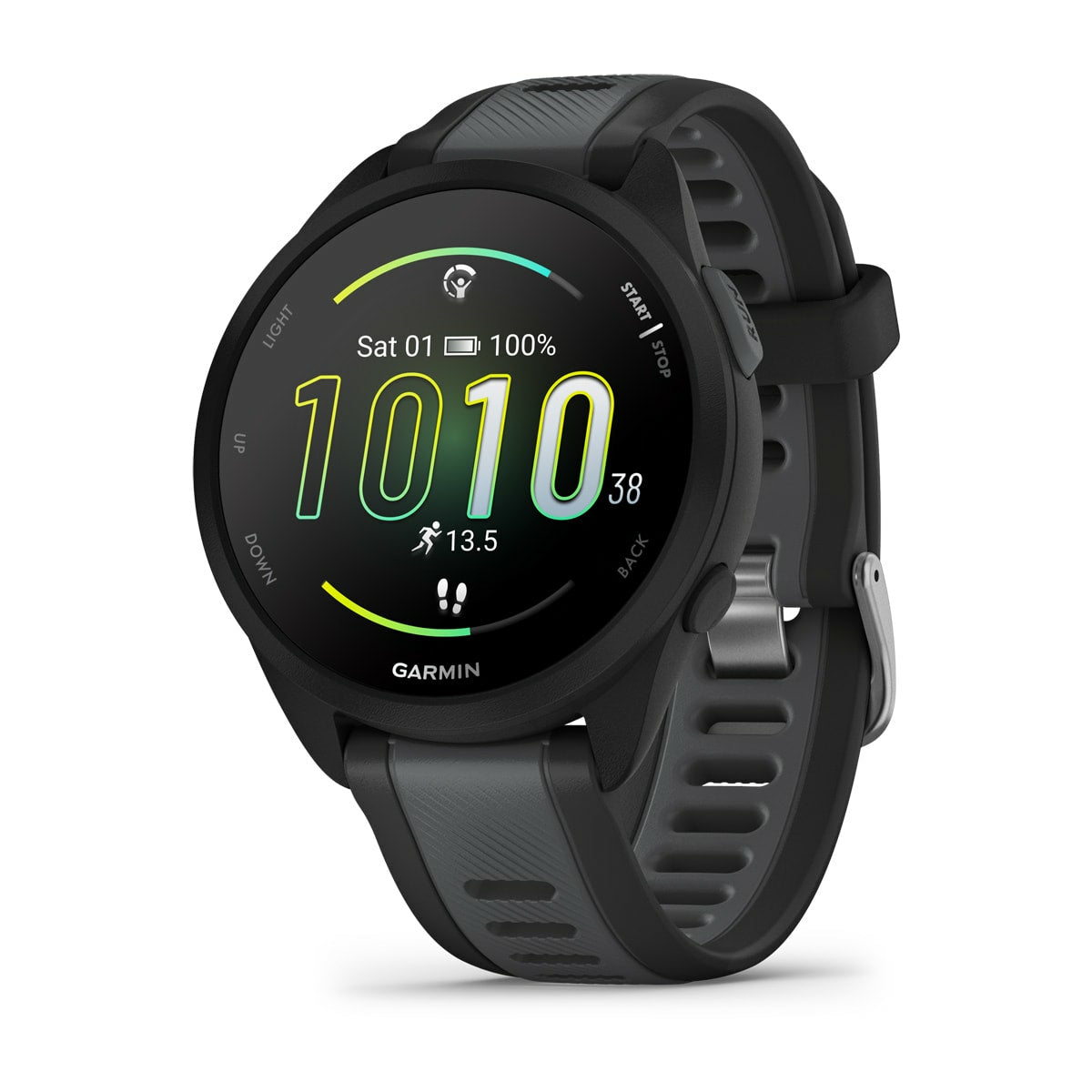Garmin Forerunner 165 Music – GPS-Smartwatch – 43 mm, 1,2", GPS, ANT+, Schwimmen, Schwarz/Dunkelgrau, Sportarmband