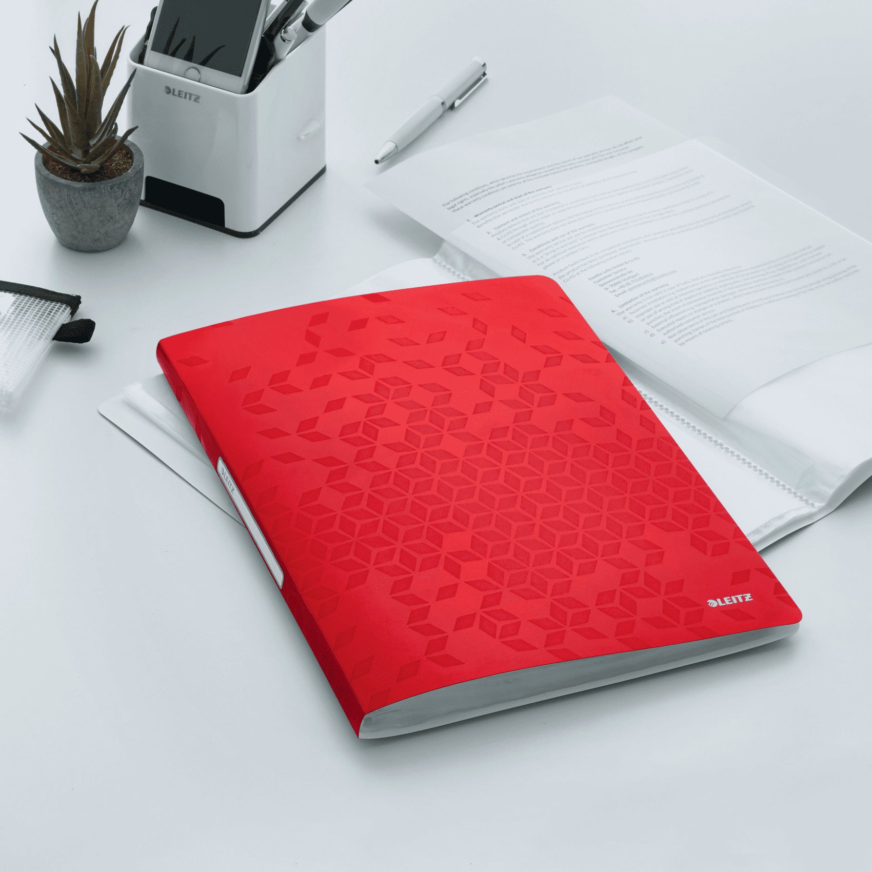 Leitz WOW Sichtbuch A4, 40 Hüllen, PP, Rot – 1 Stück