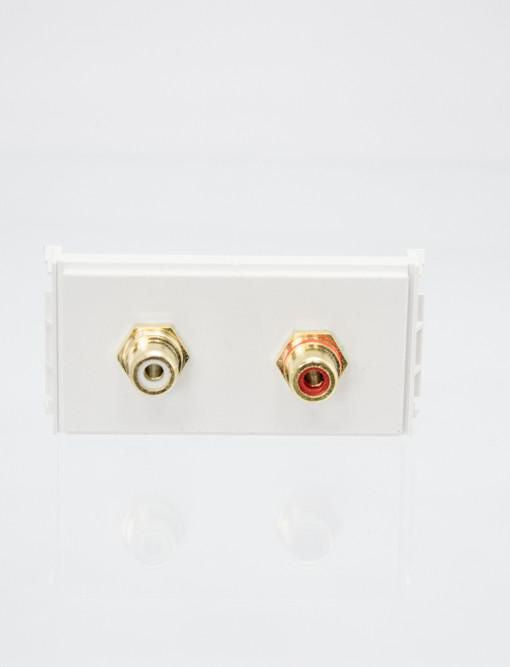 Vivolink WI221285 – Anschlussplatte – 2× RCA-Buchsen – Weiss
