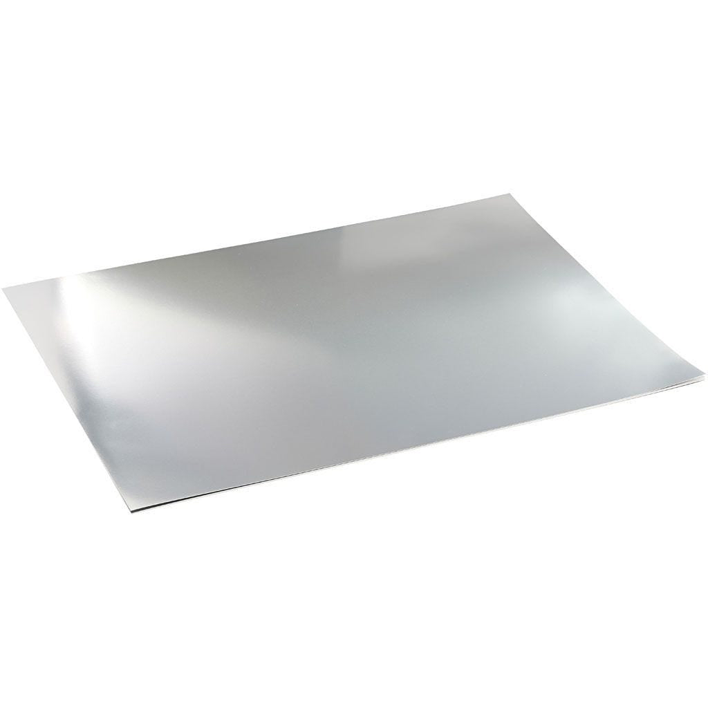 Creativ Company Folienkarton – A2, silber, 280 g/m² – 10 Blatt