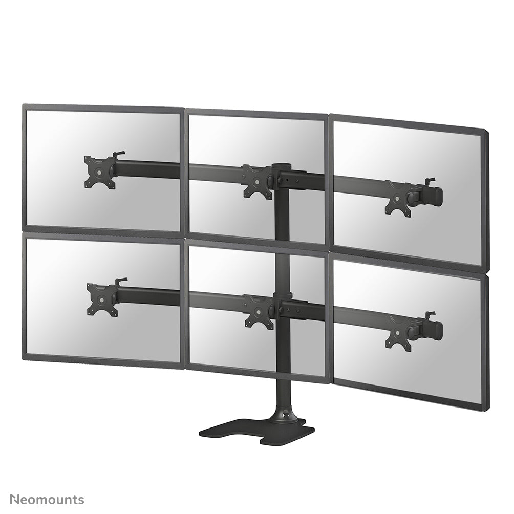 Neomounts Neig-/Dreh-/Schwenk-Monitor-Tisch – Tischhalterung, 6, Tischdurchführung, bis 27", Schwarz