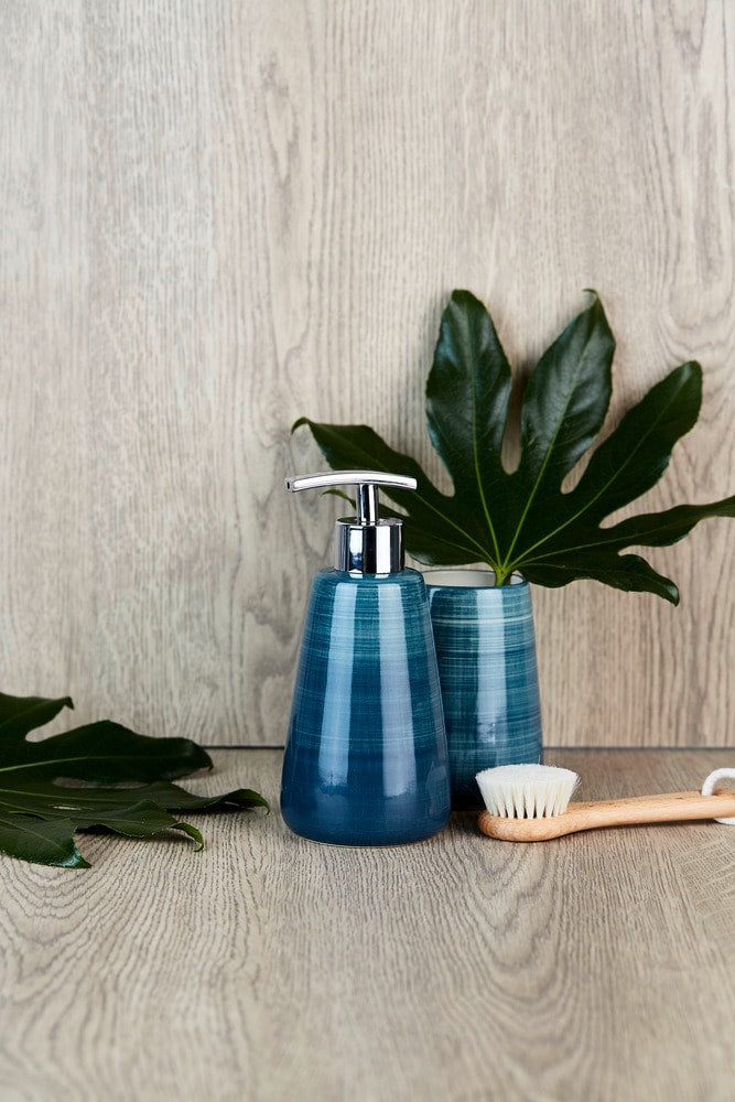 Wenko Pottery Seifenspender – Keramik, Petrol, 360 ml