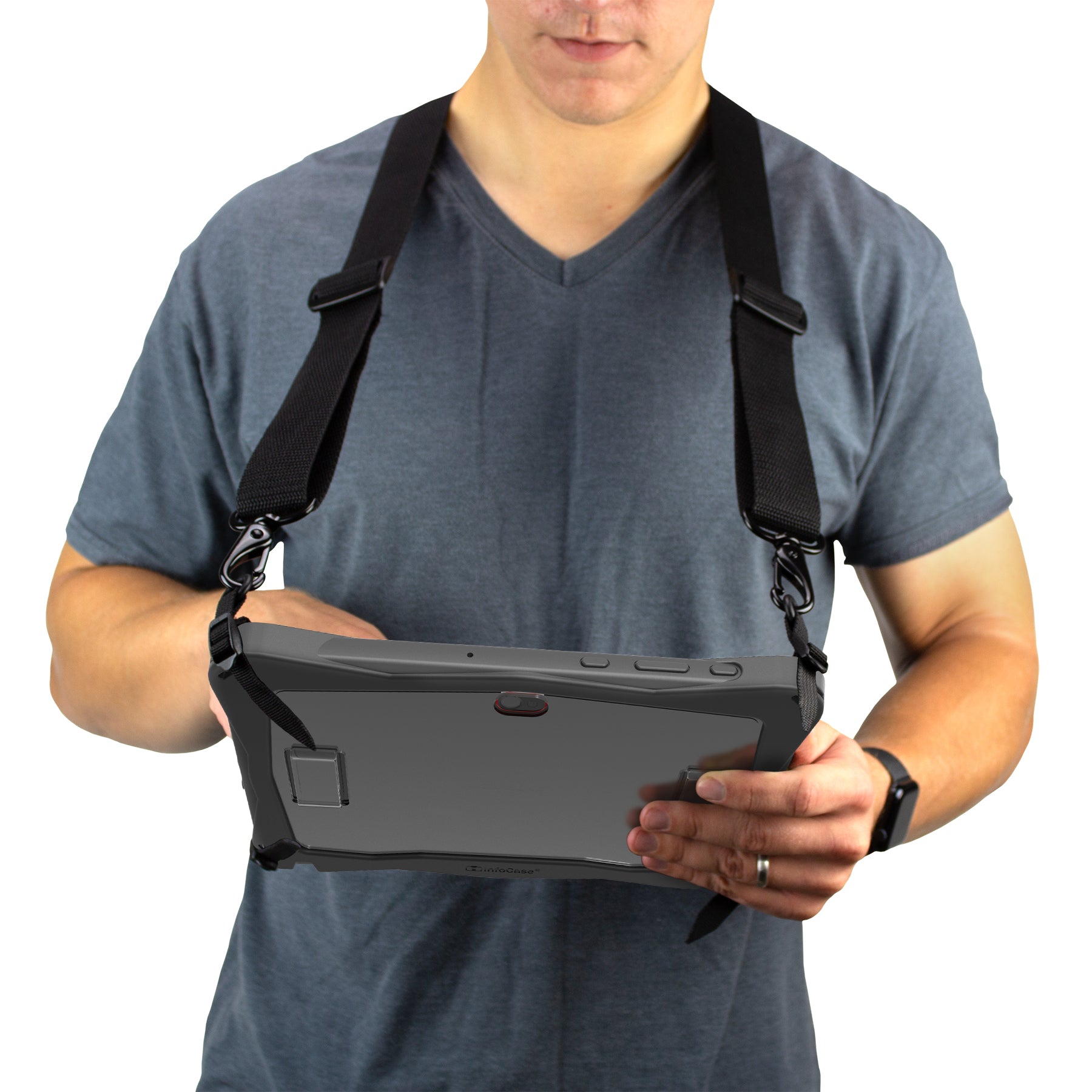 InfoCase Dreh-Handschlaufe für Samsung Galaxy Tab Active4 Pro Rugged Case – Schwarz