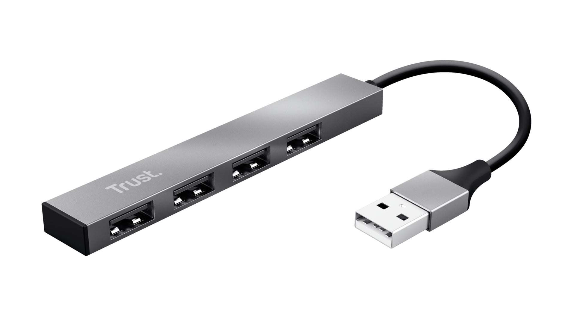 Trust Halyx Mini USB-Hub – USB 2.0, 4× USB-A, für Windows/Mac/ChromeOS