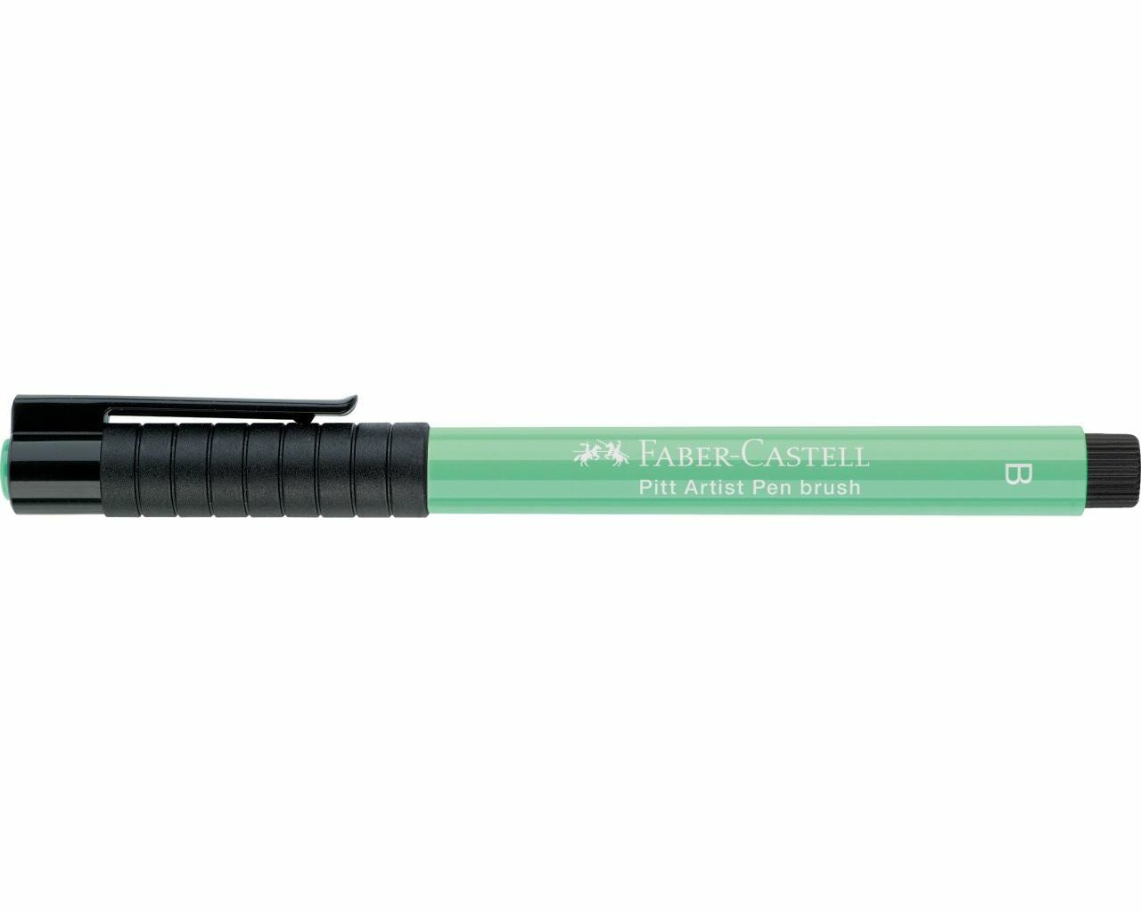 Faber-Castell Pitt Artist Pen – Pinselstift, 2,5 mm, pigmentiert, wasserfest, helles Phthalogrün
