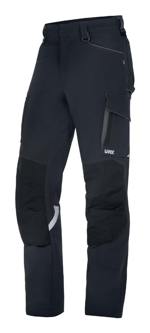 Uvex Cargohose suXXeed craft – Grösse 48 – Graphit, 4-Wege-Stretch, Knieschutz, Reflektierend
