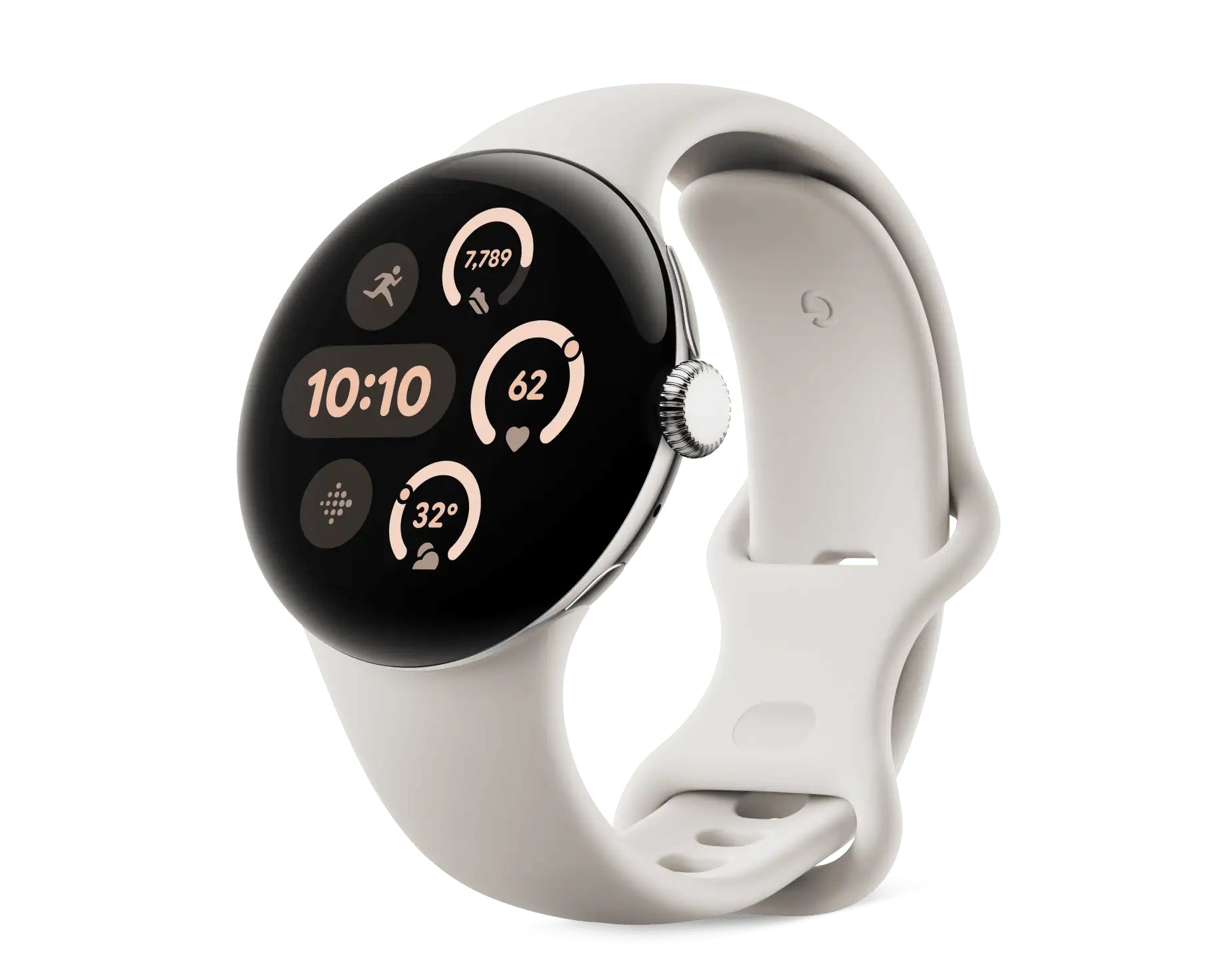 Google Pixel Watch 3 45 mm – Sportarmband, Beige, L, für Pixel Watch 3