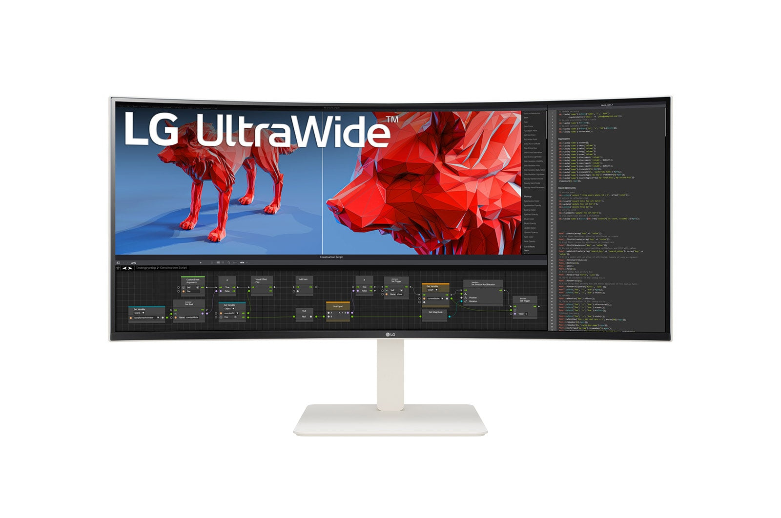 LG 38BR85QC-W – Monitor, 38", Nano-IPS, 144 Hz, 450 cd/m², KVM, USB-C, VESA 100 × 100, Weiss