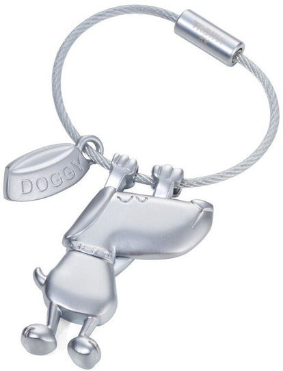 TROIKA Schlüsselanhänger Hund – Metall, Silber matt, 88 × 49 × 6 mm, 6er-Pack