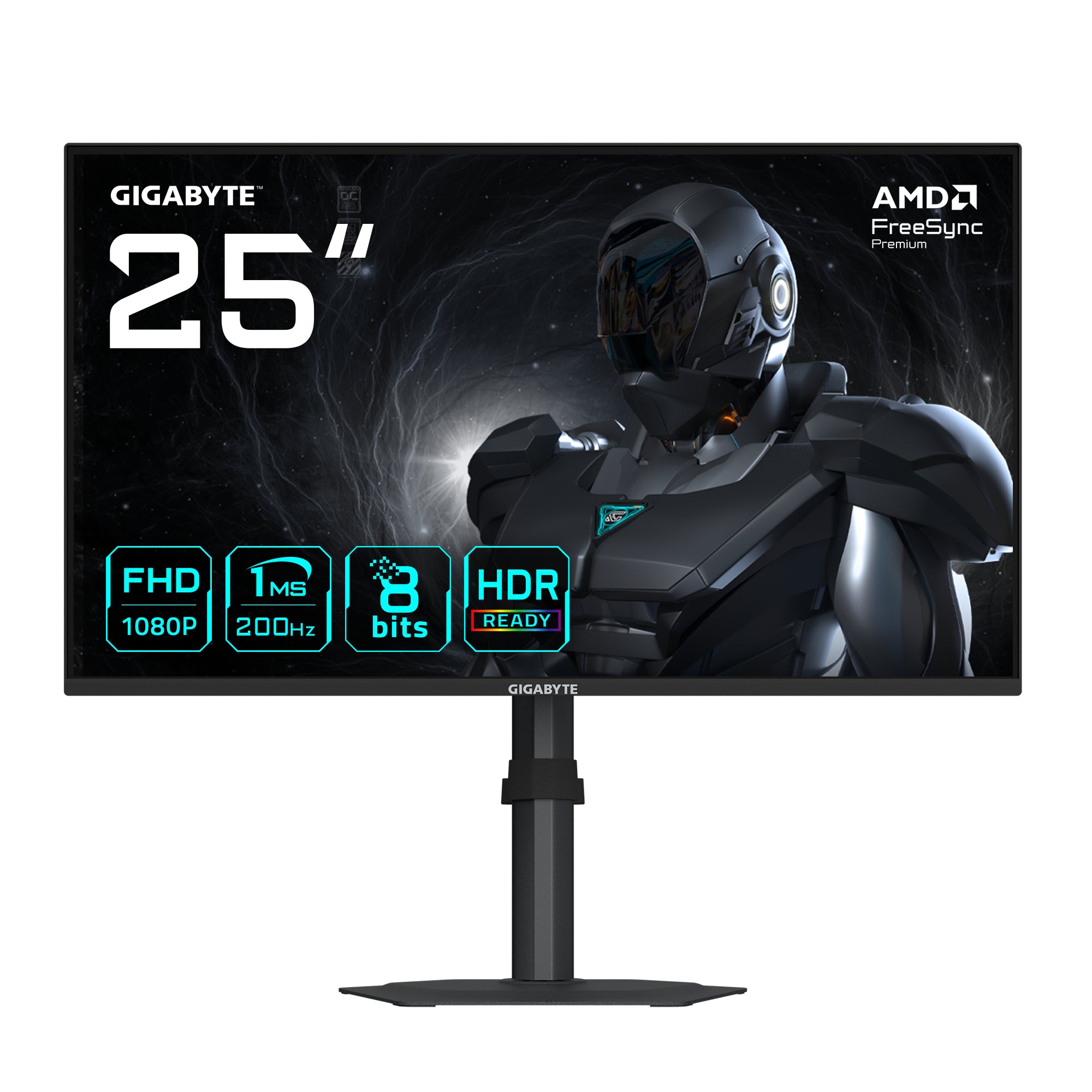 GIGABYTE G25F2 – Monitor, 24,5", 1920 × 1080 (Full HD), IPS, 200 Hz, 300 cd/m², 2× HDMI, 1× DisplayPort