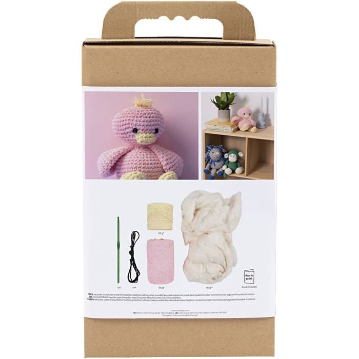 Creativ Company Bastelset Amigurumi Ente – Mehrfarbig, Bio Baumwolle