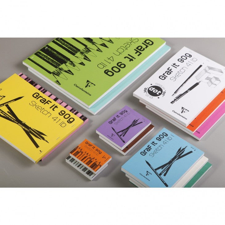 Clairefontaine Skizzenblock Graf It – A6 – 90 g/m² – 80 Blatt – mikroperforiert, Punktematrix