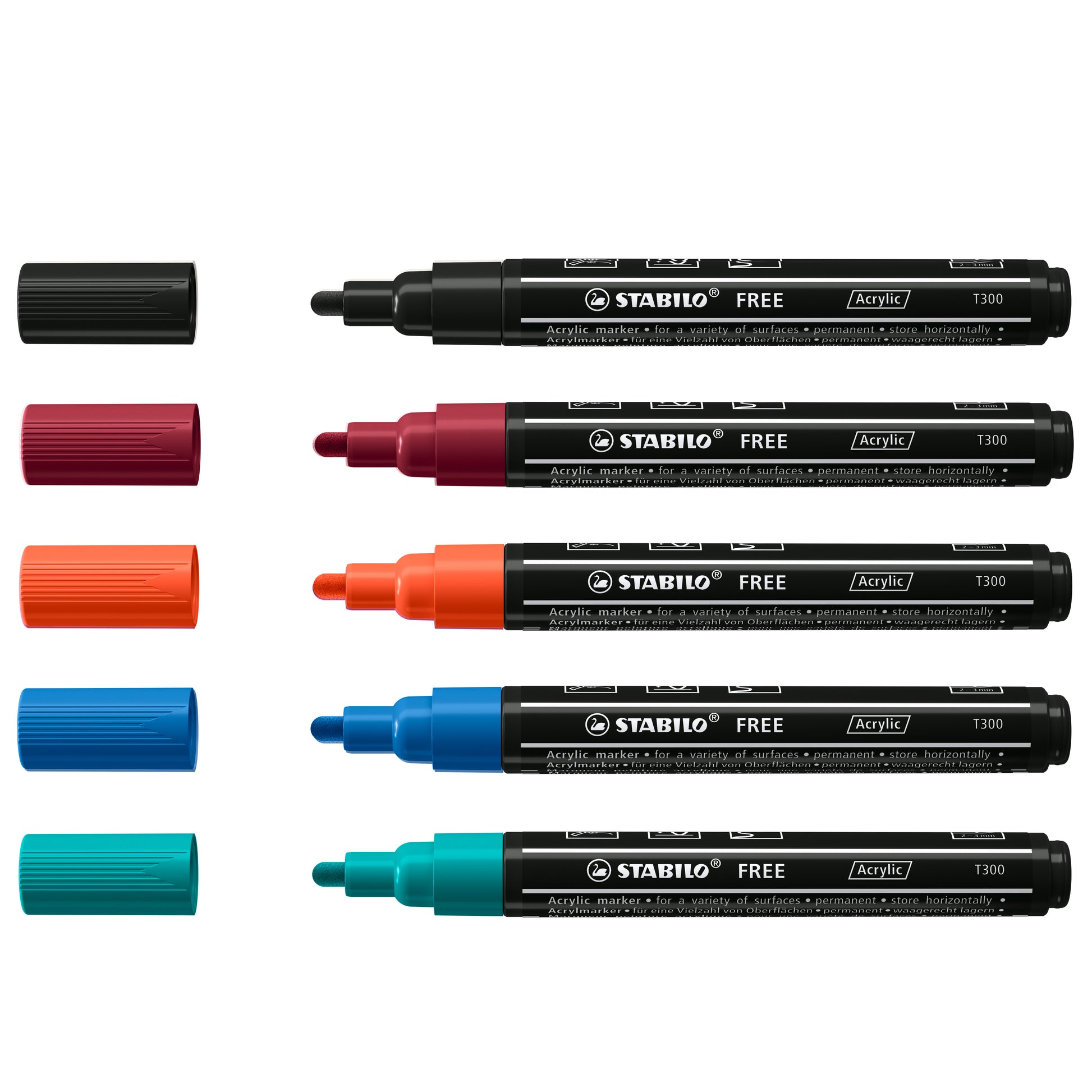 Stabilo Acrylic Marker – sortiert, 5er Set