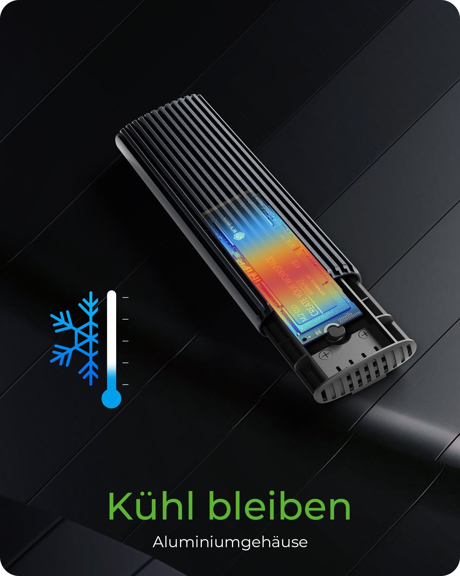 ICY BOX IB-1808MCT-CU31 – 1-Bay M.2 SSD-Gehäuse – NVMe/SATA (PCIe 3.0/SATA III), USB 3.2 Gen 2 (10 Gbit/s)