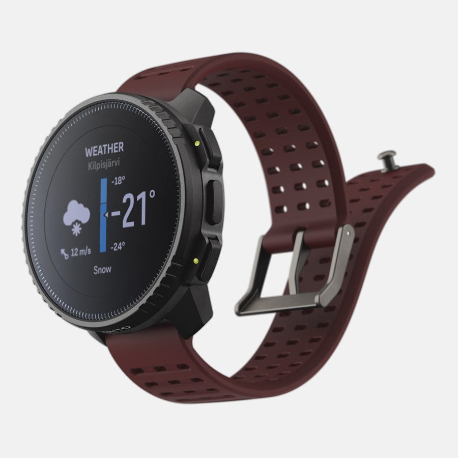 Suunto Vertical 49 mm GPS – Glasfaserverstärktes Polymer Schwarz, Sportband, Bordeaux, S/M, 100 m