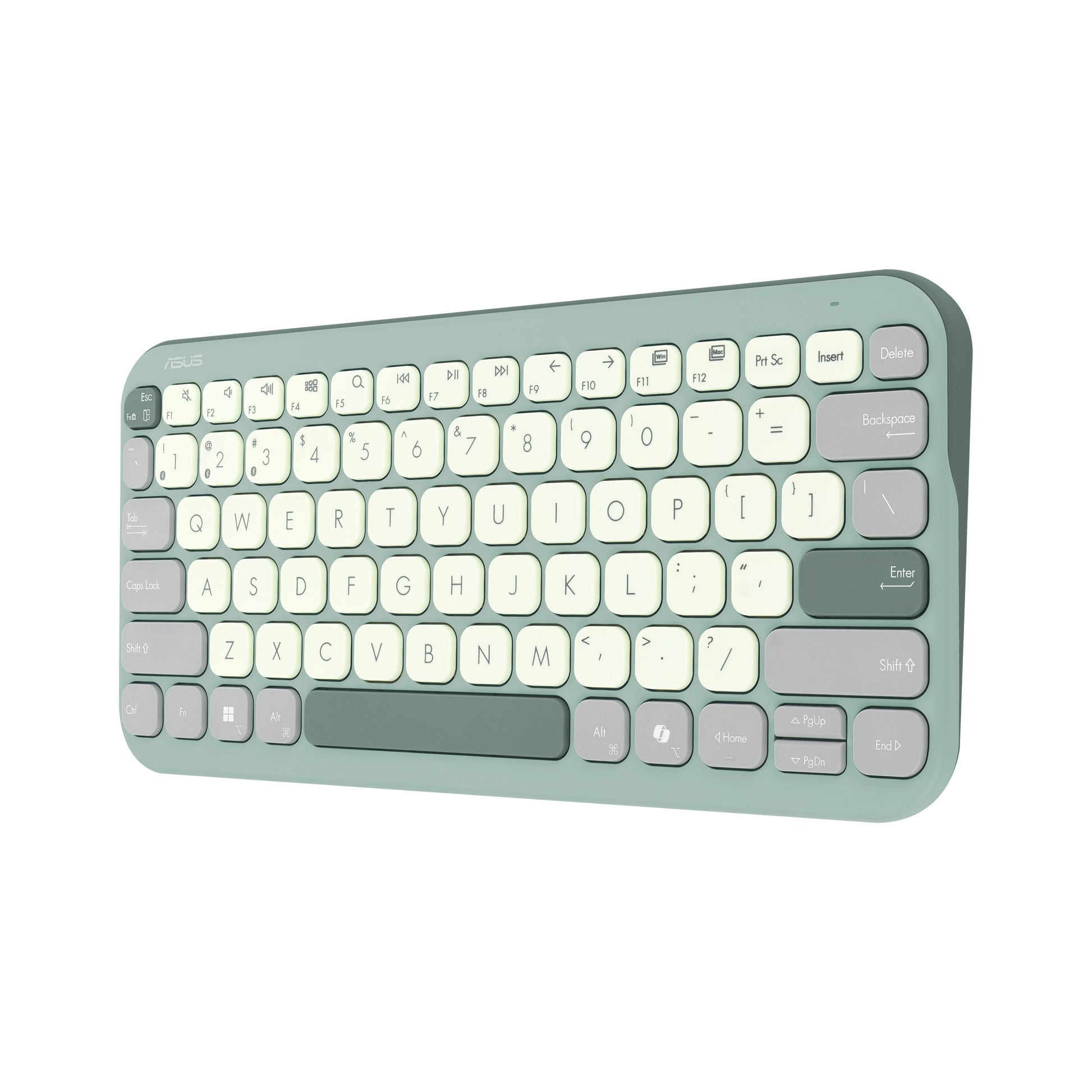 ASUS KW100 – Kompakte Tastatur 75% – Schere – Bluetooth 5,0 – QWERTZ (DE) – ohne Ziffernblock – Grün/Hellgrün