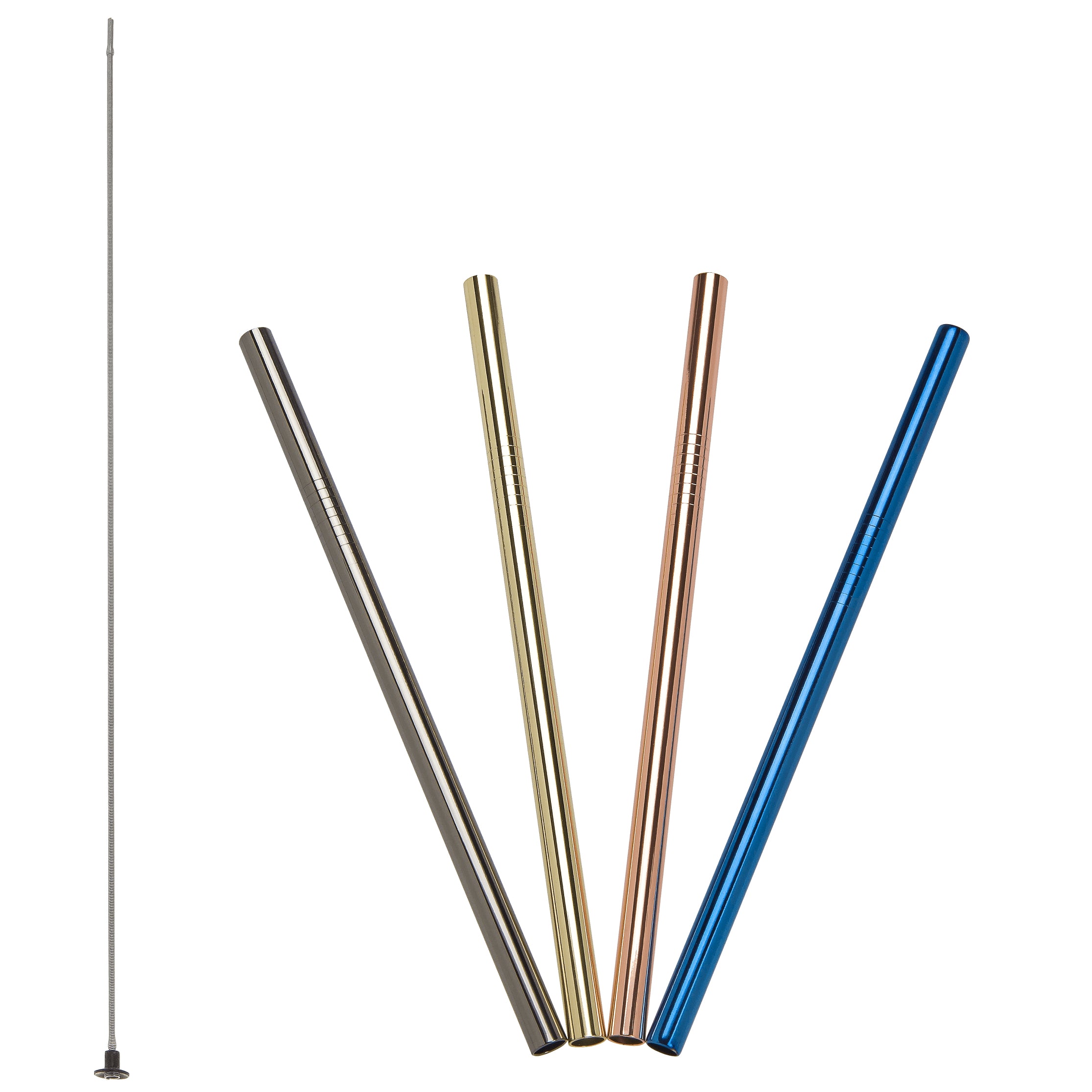 Lurch Gerade Trinkhalme – Mehrfarbig – Ø 8 mm × 18 cm – Edelstahl – 4 Stk