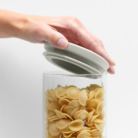 Brabantia Vorratsdose 1,1 l, Ø 10,4 × 20,2 cm, Kunststoff/Glas, transparent, 3er-Set