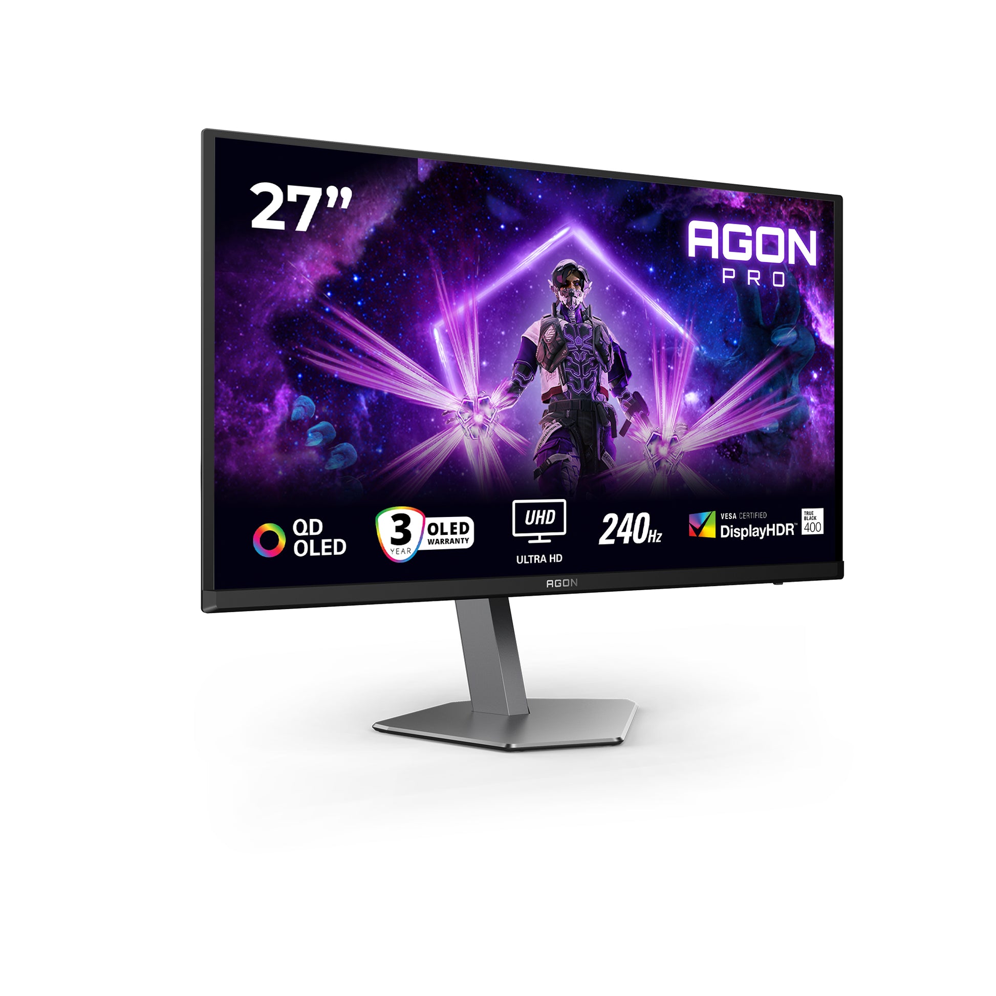 AOC AG276UZD – Monitor, 26,5", 3840 × 2160 (UHD 4K), OLED, 240 Hz, Schwarz