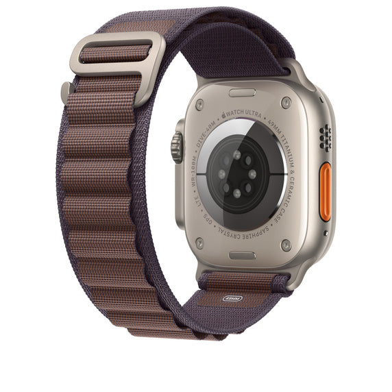 Apple Alpine Loop – Armband – für Apple Watch 49 mm, Indigo, Grösse S, aus recyceltem Material