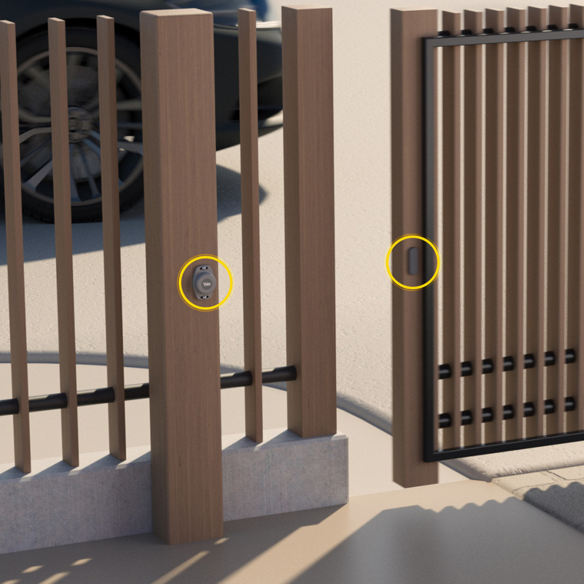 Yale Smart Positionssensor + Magnet Toröffner Türklingel-Zubehör – 40×20×3 mm, Schwarz/Grau