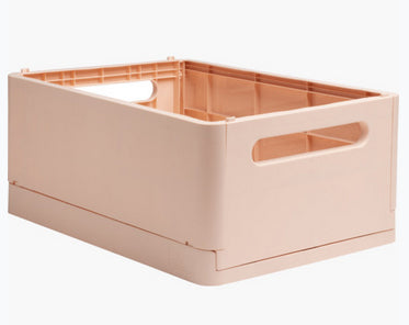Exacompta Skandi Aufbewahrungsbox A4+ – klappbar, stapelbar, 375 × 40 × 275 mm, hellrosa, Kunststoff