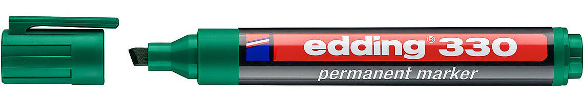 Edding 330 Permanentmarker – Keilspitze 1–5 mm – Blau – für Glas, Metall und Kunststoff