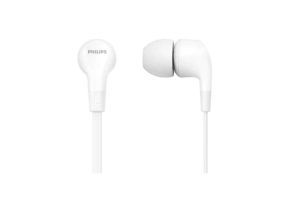 Philips TAE1105WT/00 In-Ear Kopfhörer – Stereo, Kabelgebunden, 3,5 mm Klinke, Weiss