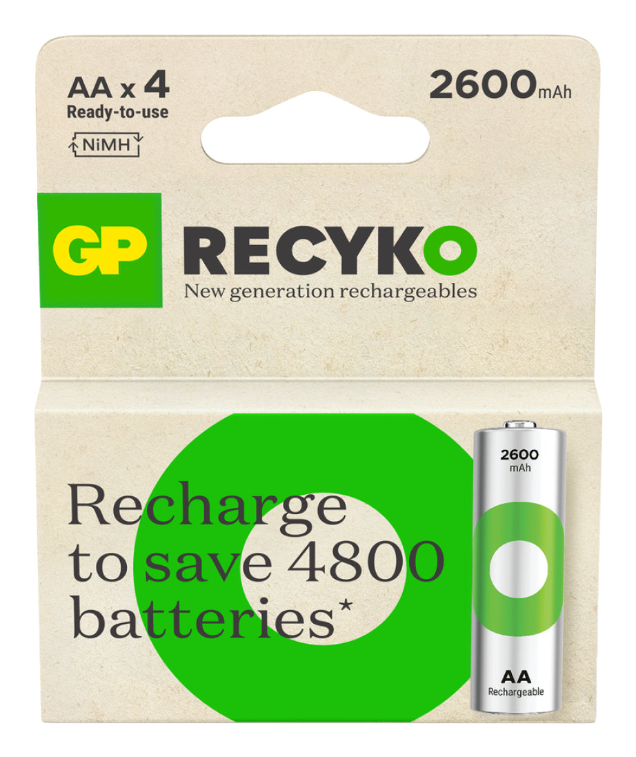 GP Batteries AA Akkus, NiMH, 2600 mAh, 1,2 V – 4 Stk.