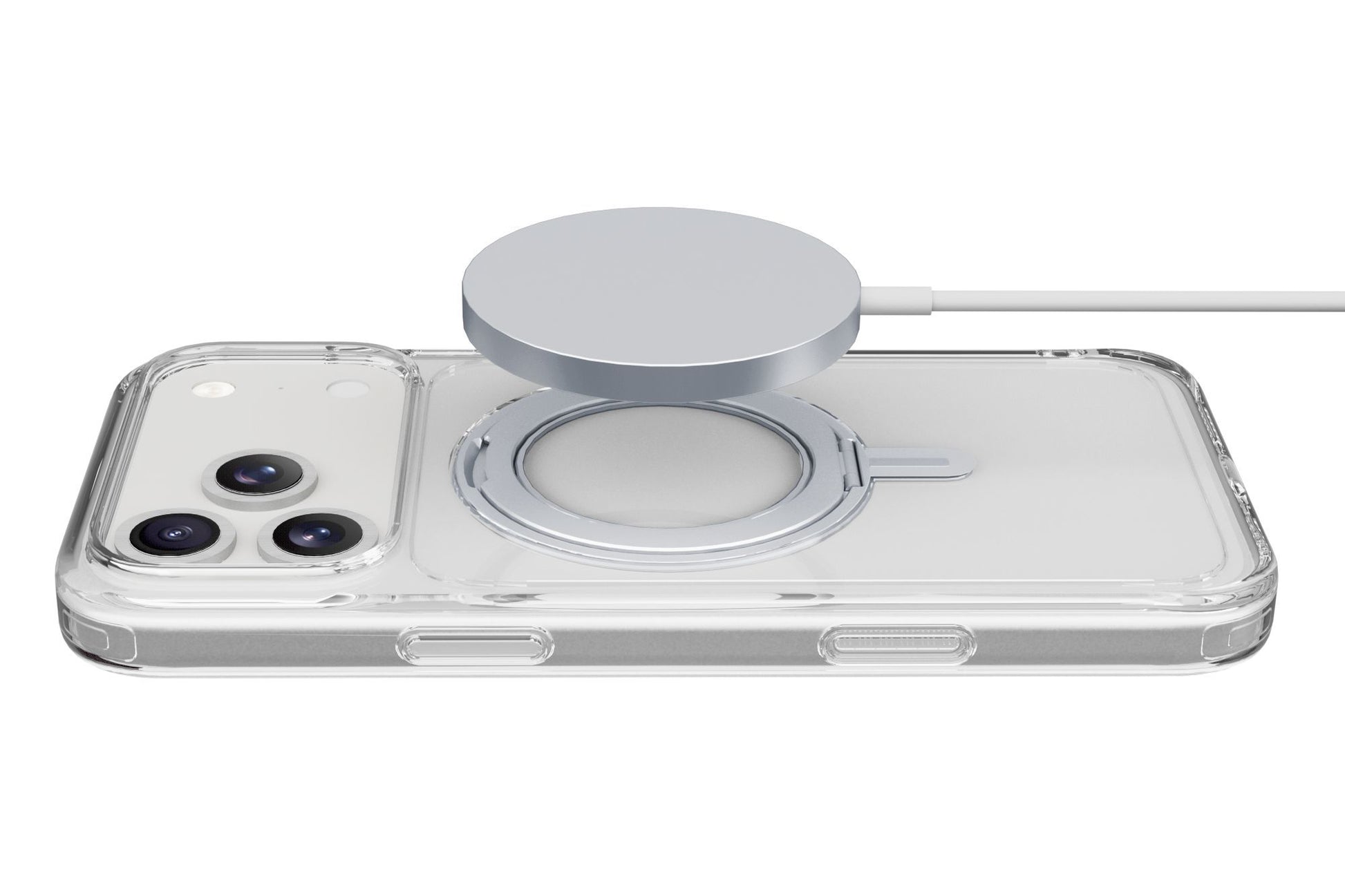 Cellularline Backcover Spin Mag – für Apple iPhone 17 Pro Max – transparent – Kunstleder – MagSafe-kompatibel