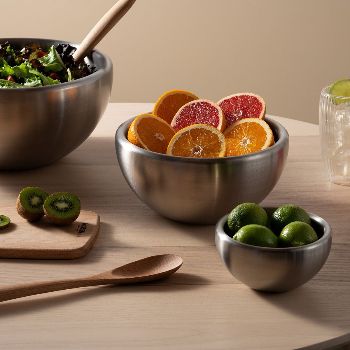 Bodum Salatschüssel Midora – 3er Set, 300 ml/600 ml/650 ml, Edelstahl, Silber