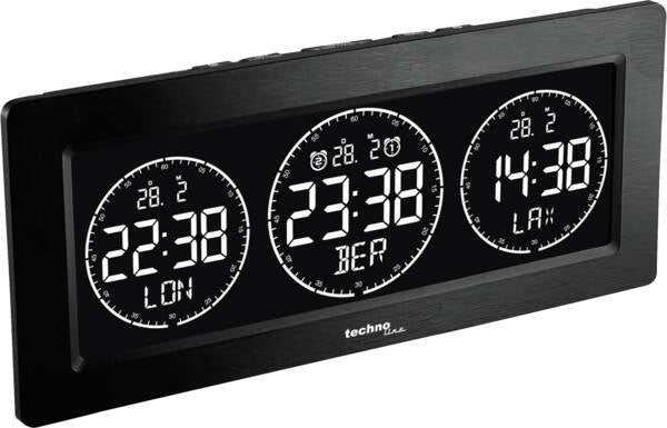 Technoline WT 458 Digitalwecker – Snooze, Thermometer & Hygrometer, 23,2 × 9,9 × 4,8 cm, Schwarz