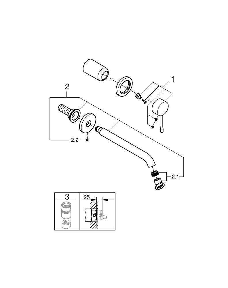 GROHE Essence Unterputz-Badebatterie – Einhebelmischer, Messing, Schwarz