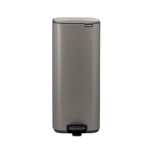 Brabantia Papierkorb – 30 l – Stahl, Platin – B × H 288 × 647 mm