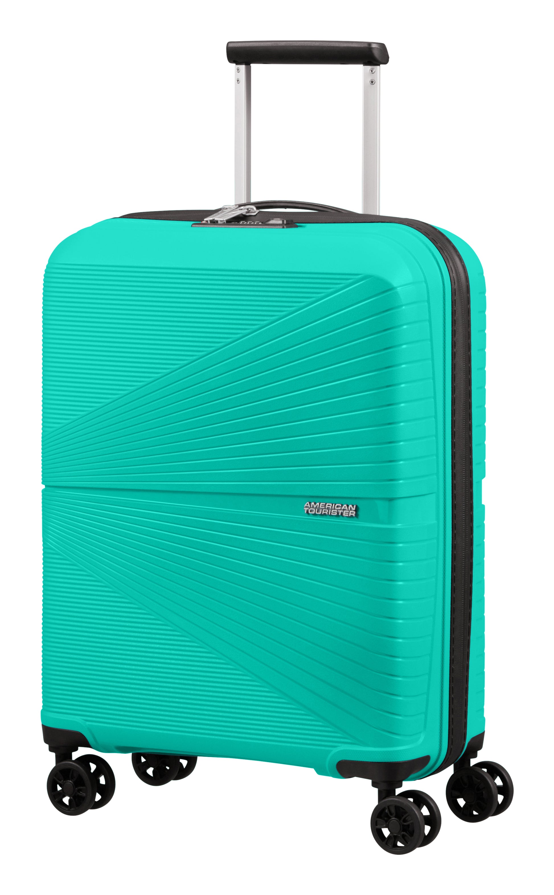 American Tourister Handgepäck-Trolley – Hartschale, 4 Doppelrollen, mit TSA, Aqua Grün, 40 × 50 × 20 cm