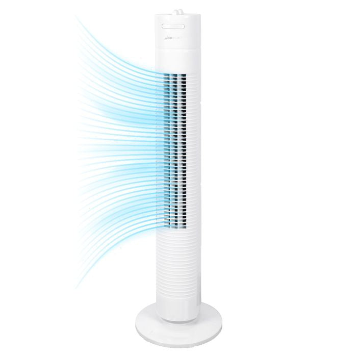 Clatronic Turmventilator TVL 3770 – 35 W, 3 Stufen, oszillierend, Timer 2 h, Weiss