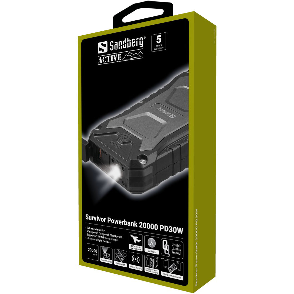 Sandberg Powerbank 20000 mAh, PD 30 W