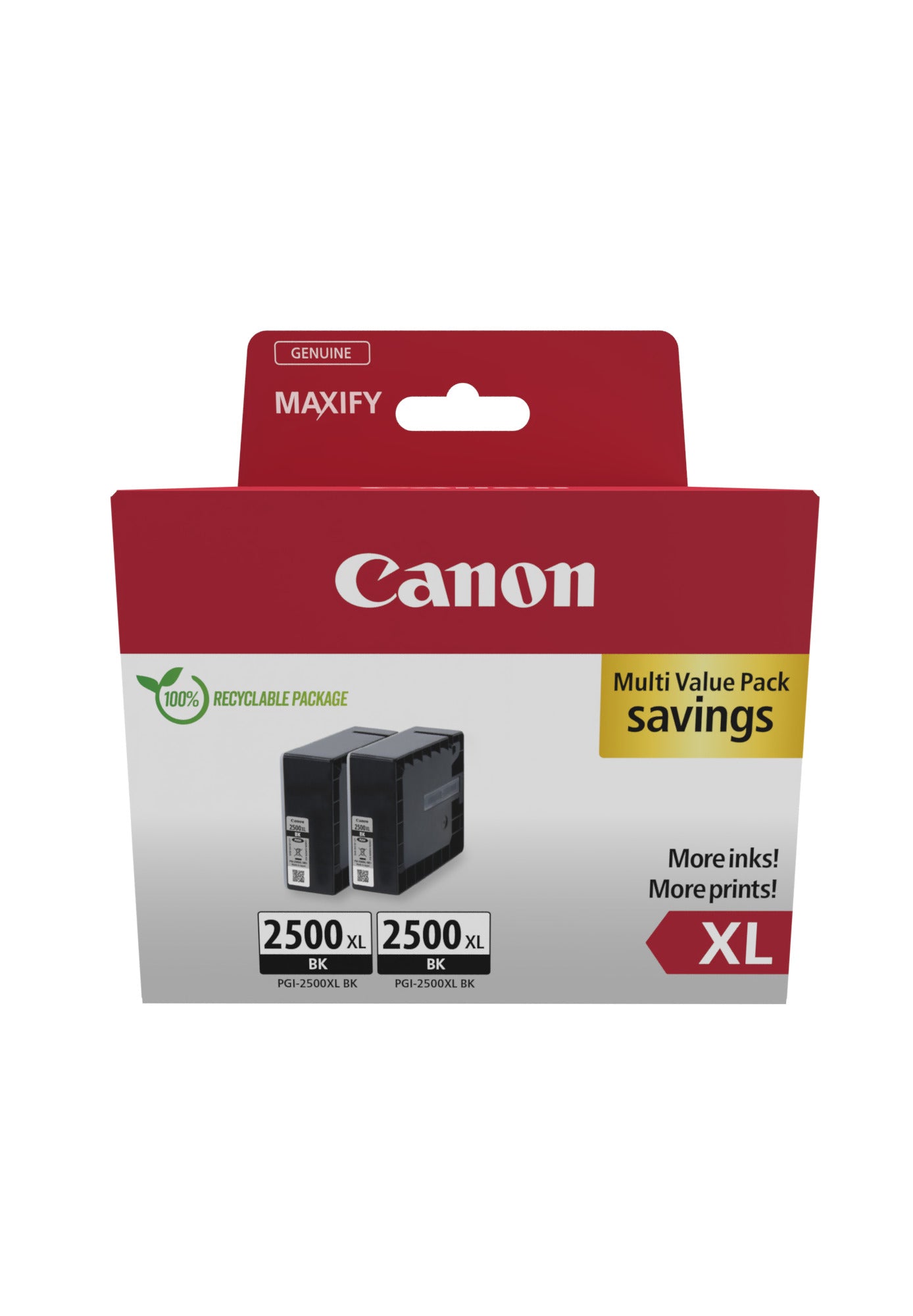 Canon Tintenpatronen-Multipack PGI-2500XL, Schwarz, XL, 2er-Pack