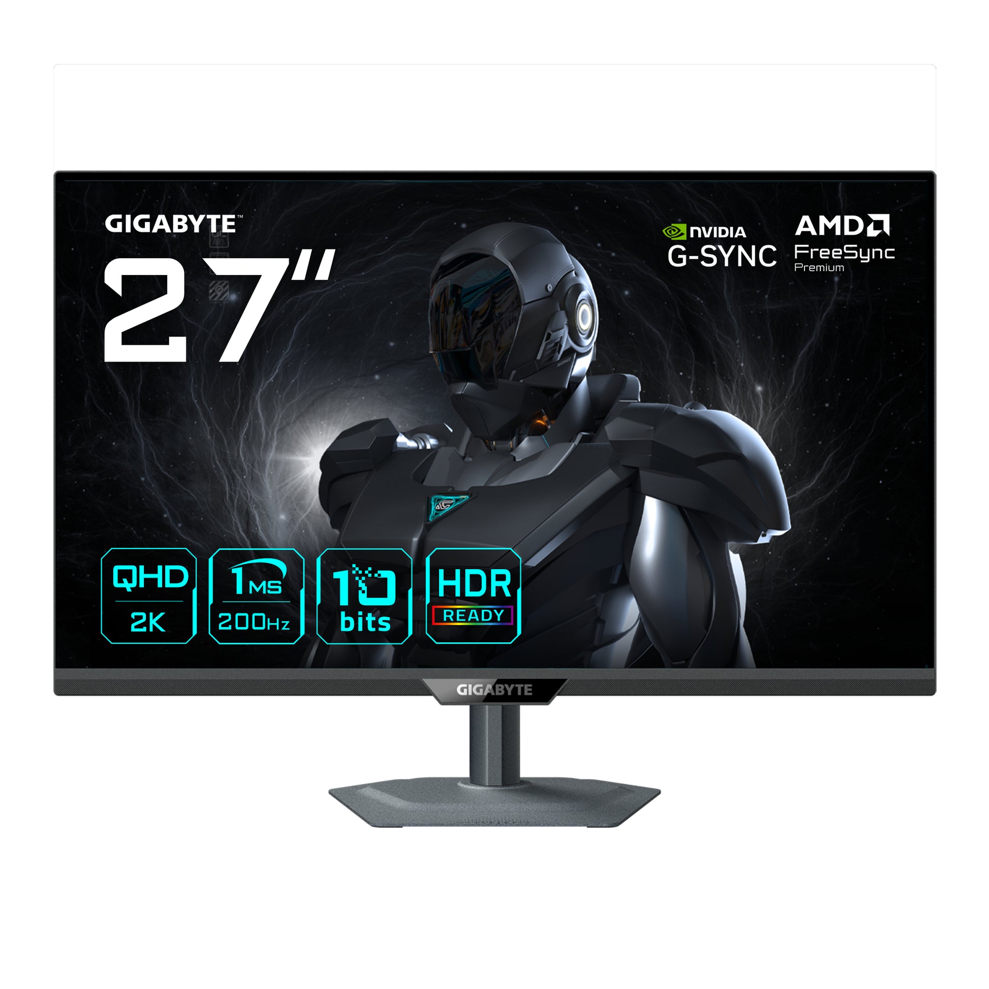 GIGABYTE G27Q2 – Monitor, 27", 2560 × 1440 (WQHD), IPS, 200 Hz, 350 cd/m², 2× HDMI, 1× DisplayPort