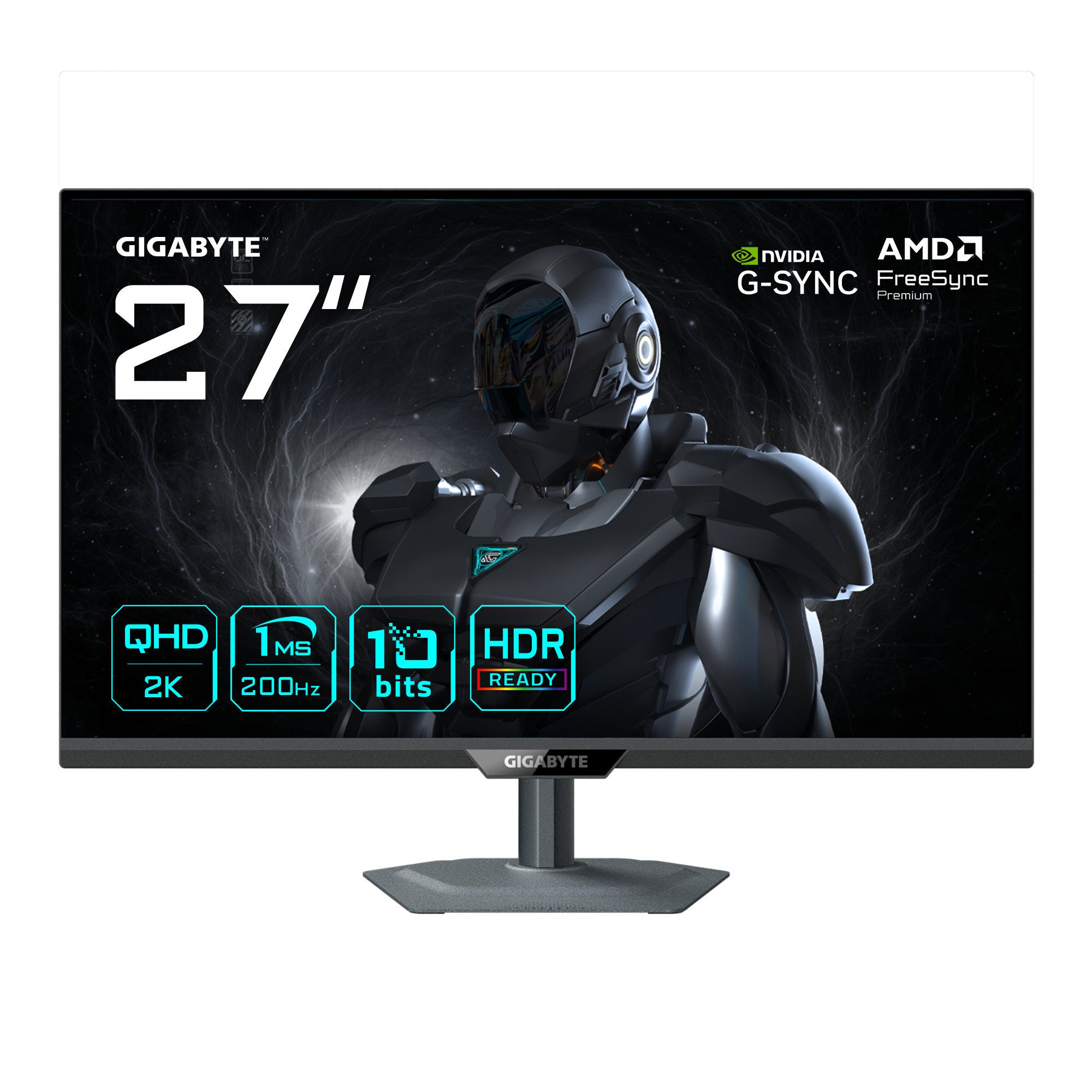 GIGABYTE G27Q2 – Monitor, 27", 2560 × 1440 (WQHD), IPS, 200 Hz, 350 cd/m², 2× HDMI, 1× DisplayPort