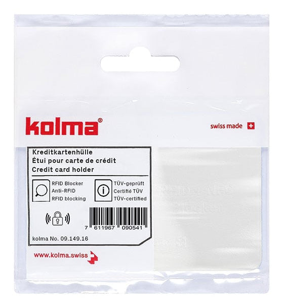 Kolma Dokumentenhülle – für Kreditkarten – 95 × 63 mm, Kunststoff, weiss – 1 Stück