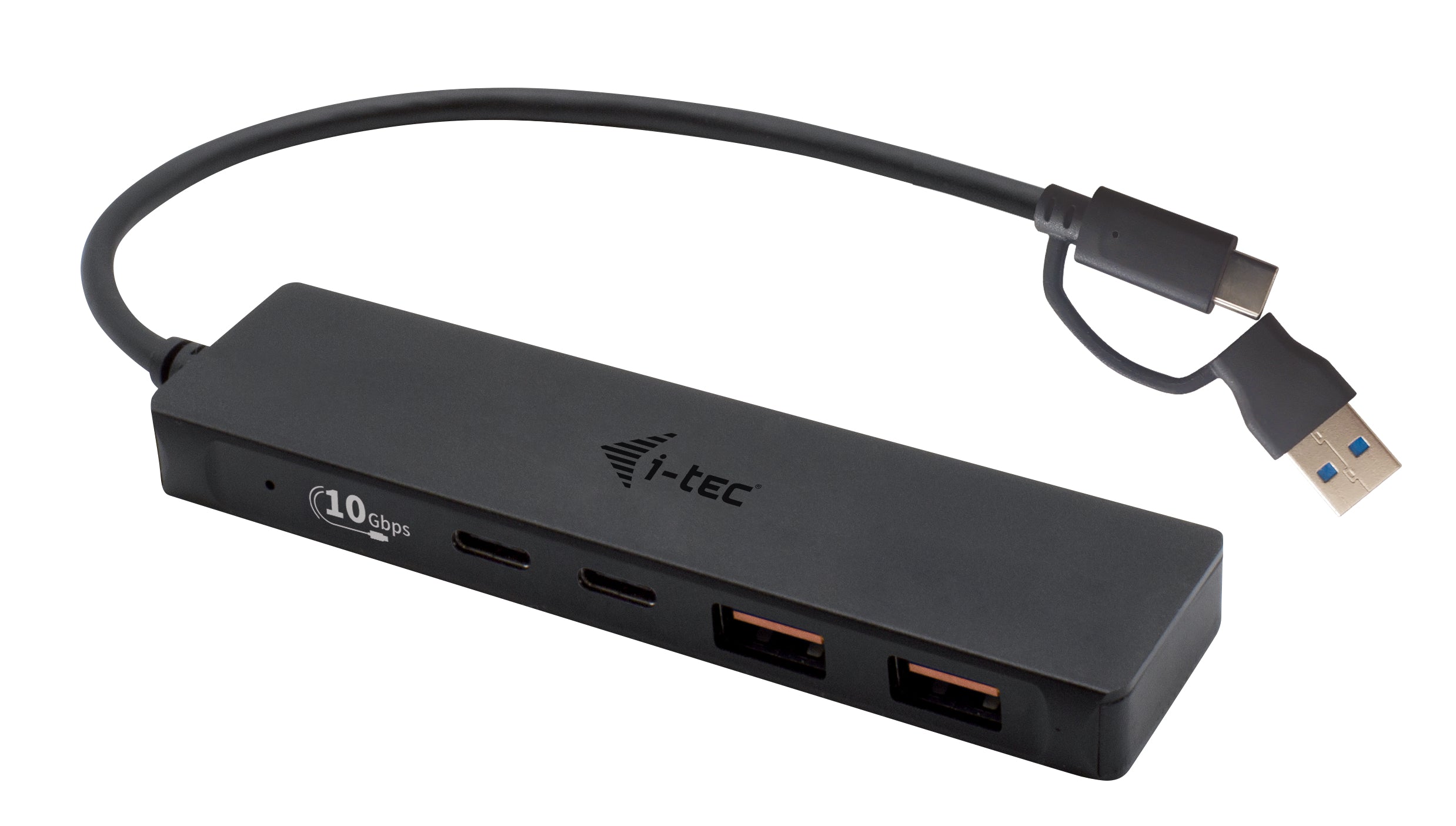 i-tec USB-Hub – 2× USB-A, 2× USB-C, für Windows/Mac/ChromeOS