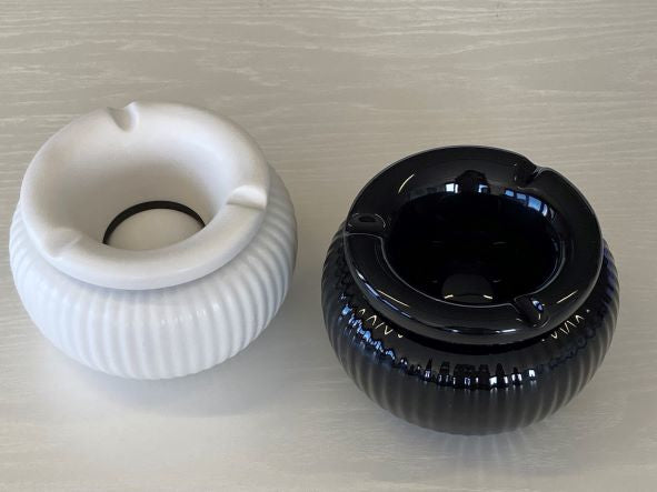 Dameco Aschenbecher – Ø 12,5 × 7,8 cm – Keramik, weiss